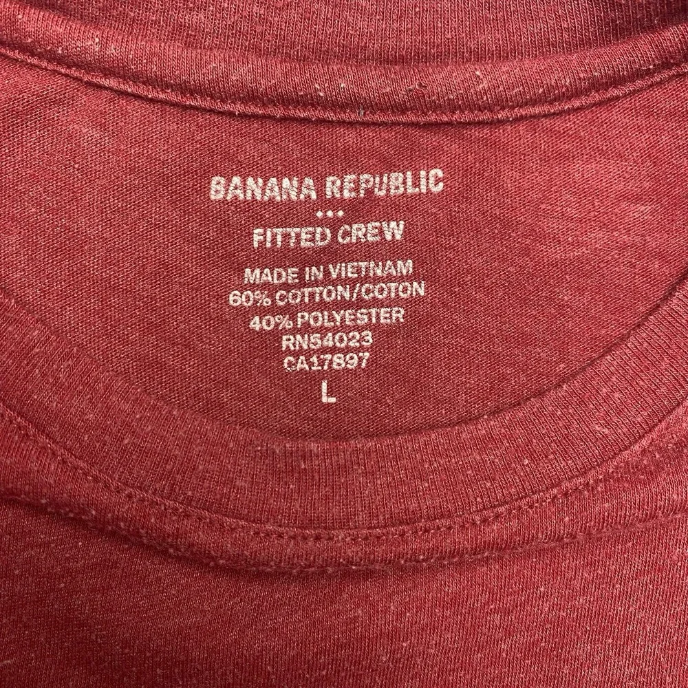 Banana Republic T-Shirt Men's Large Red Tee Slim Fit 60/40 Blend